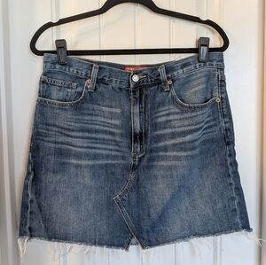 Lucky Denim Mini Skirt with Frayed Hem - Blue // Size 10/30